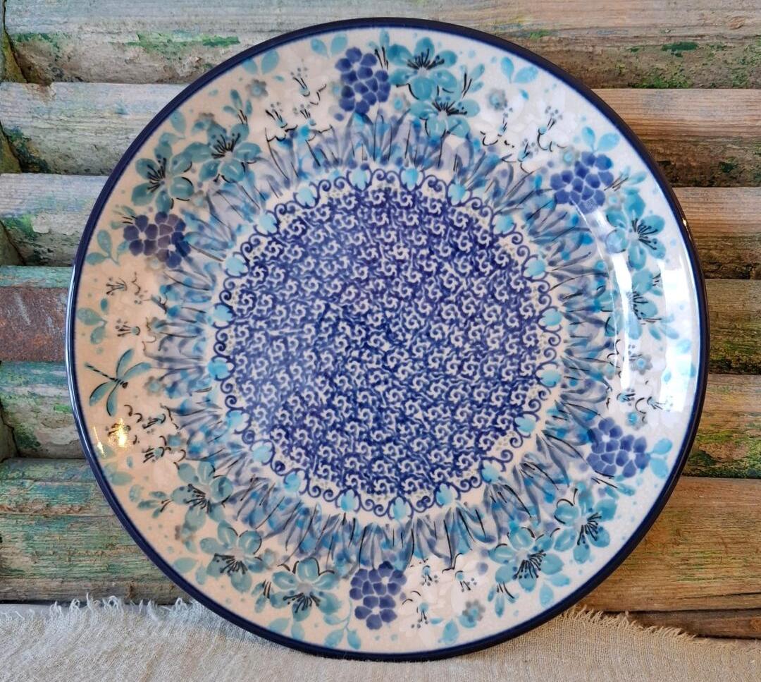266 Bunzlau Lunchbord 23.5cm  Unikat 4964x  by Teresa Liana