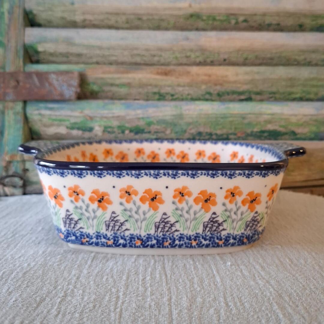 CA H35-3367x Bunzlau Ovenschaal met greepjes 22/18.5cm OrangeField by Karolina Sliwinska