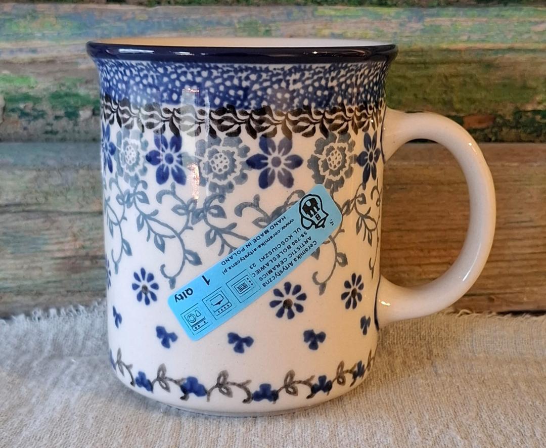 Bunzlau Pride of Poland Rechte mok met groot oor 300ml BelleFleurTwin van Maria Starzyk