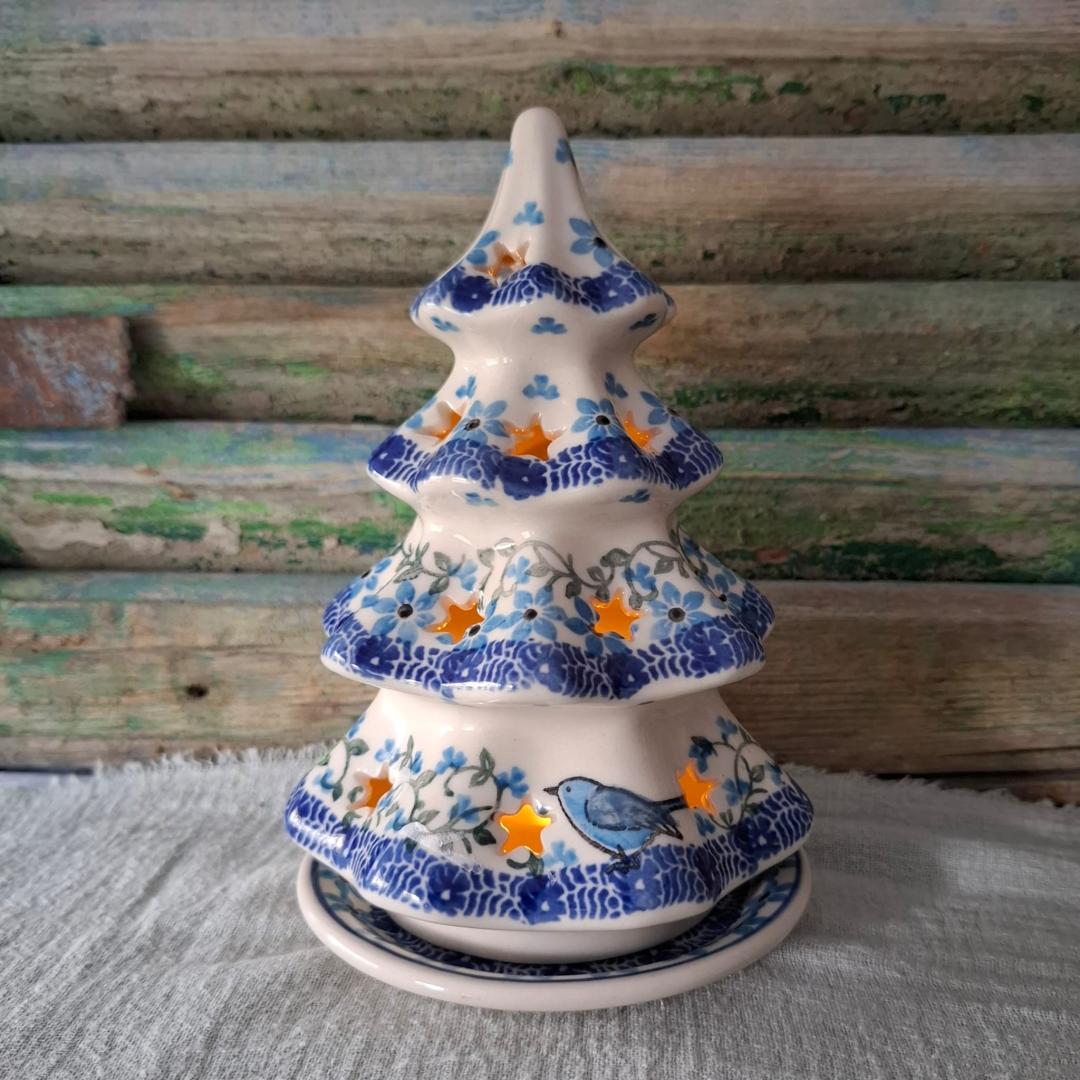 CA 513-1932x Bunzlau Kerstboom voor waxinelichtje 17.5cm