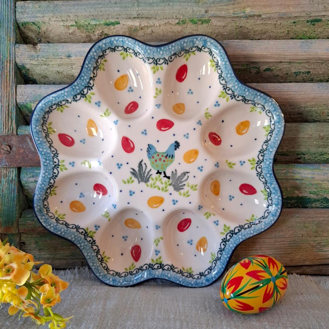 CA E15-3349x Bunzlau Eierschaal 22,5cm HappyEaster van Teresa Liana