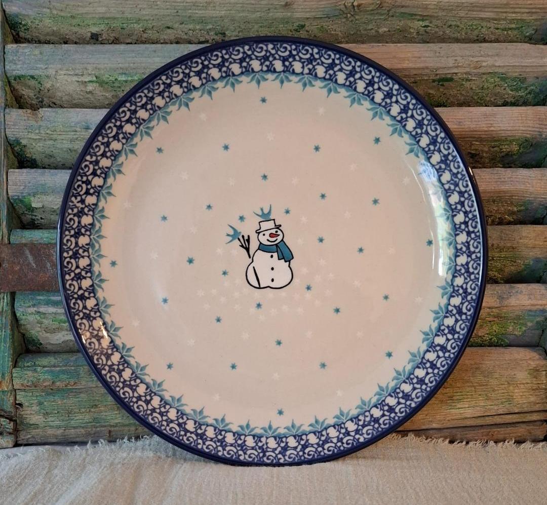 CA 257-2798x  Bunzlau Bord 25.5cm Sneeuwpop