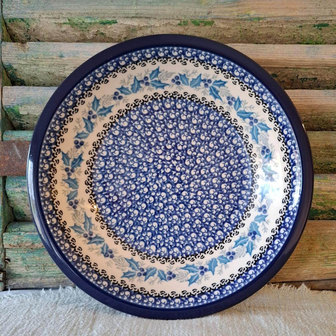 026* Bunzlau Pastabord 21cm BLueHolly 2984x Teresa Liana