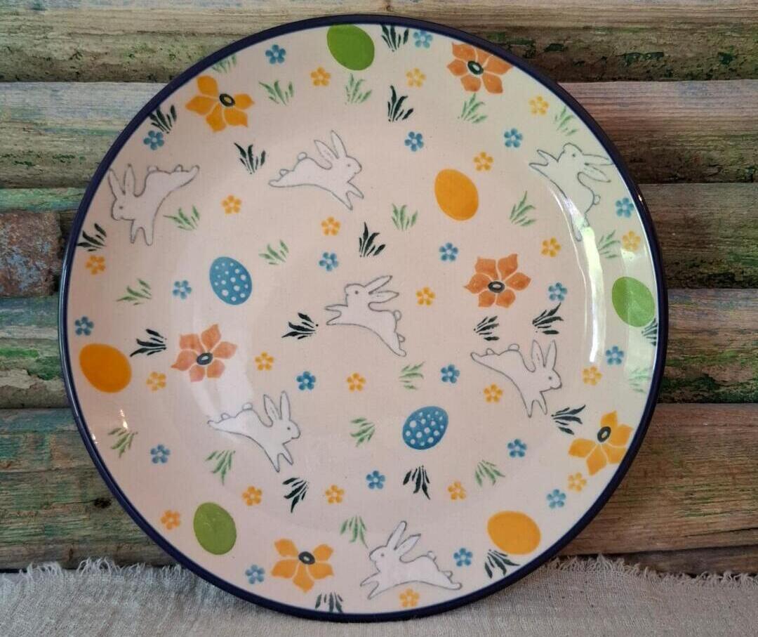 086* Bunzlau Ontbijtbord 20cm RunningRabbits 3448x by Maria Starzyk
