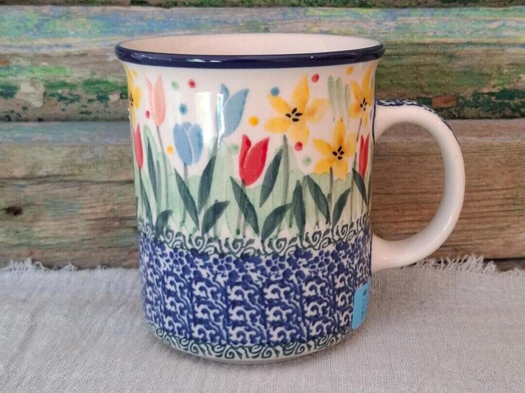 CA 236-U5114x Bunzlau Rechte mok met groot oor 300ml UNIKAT by Teresa Liana