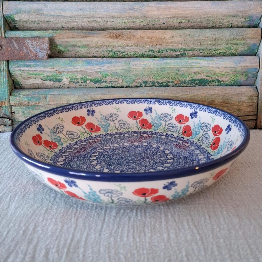 CA D93-2901x Bunzlau Serveer-Saladekom Fruitschaal 24,5cm  PoppyGarden by Maria Starzyk