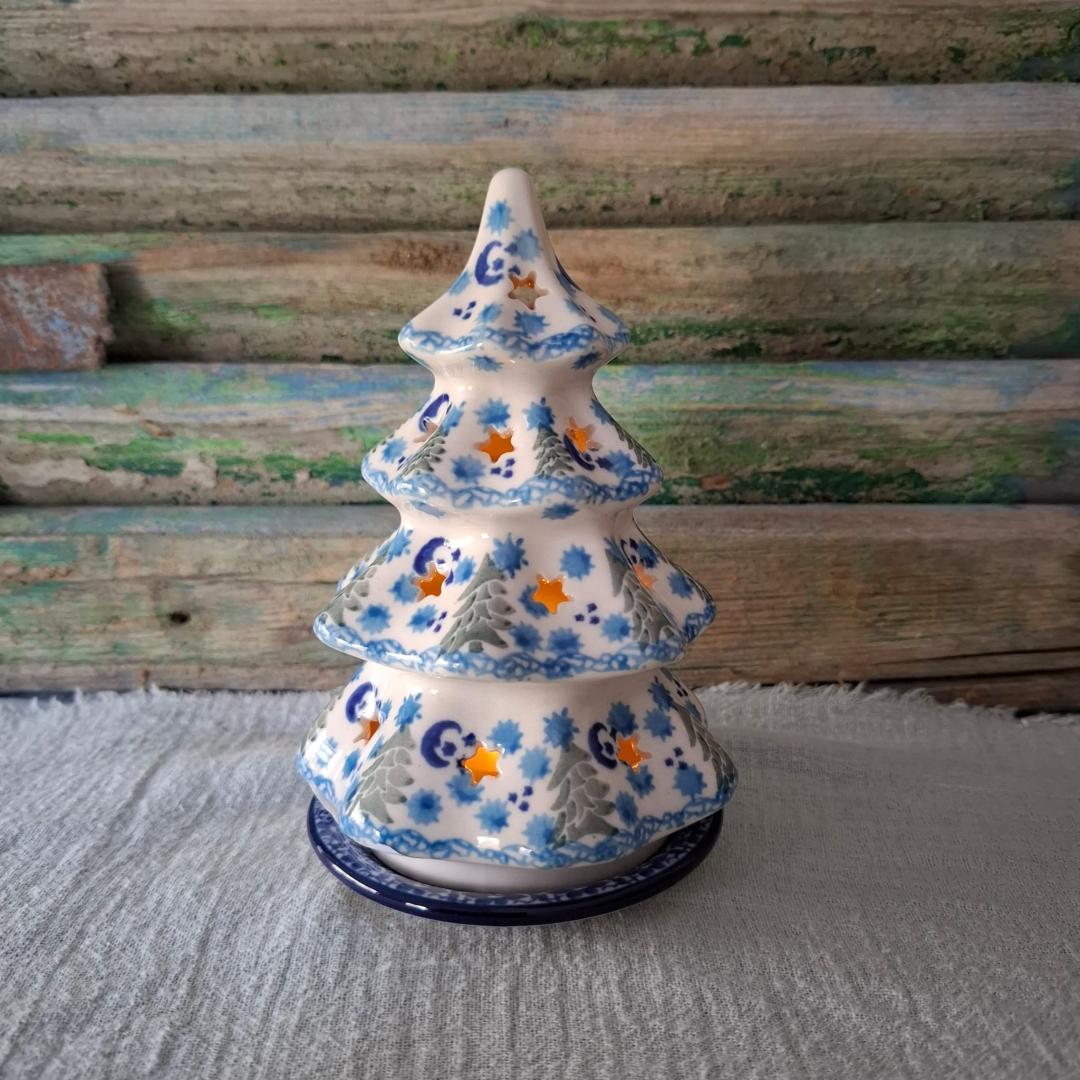 CA 512-1694x Bunzlau Kerstboom voor waxinelichtje 14,7cm