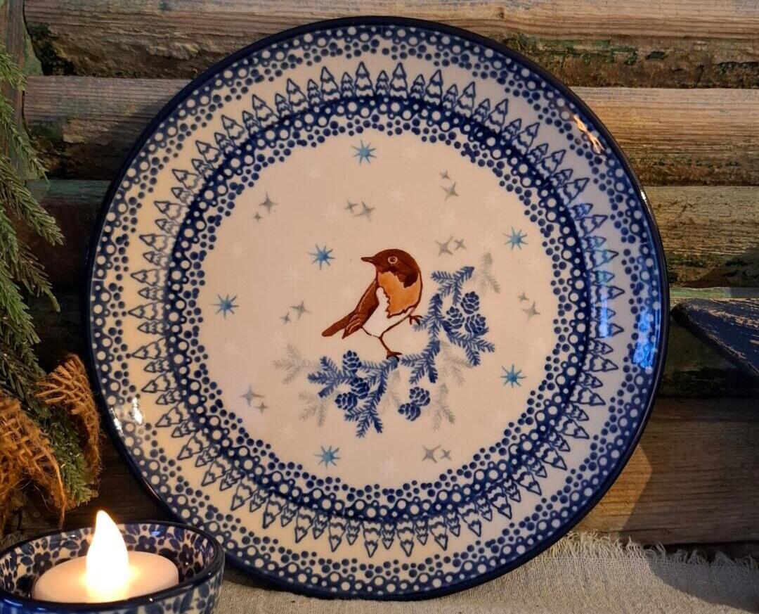 086 Bunzlau Bord 20cm Hawfinch 3290x Karolina Sliwinska