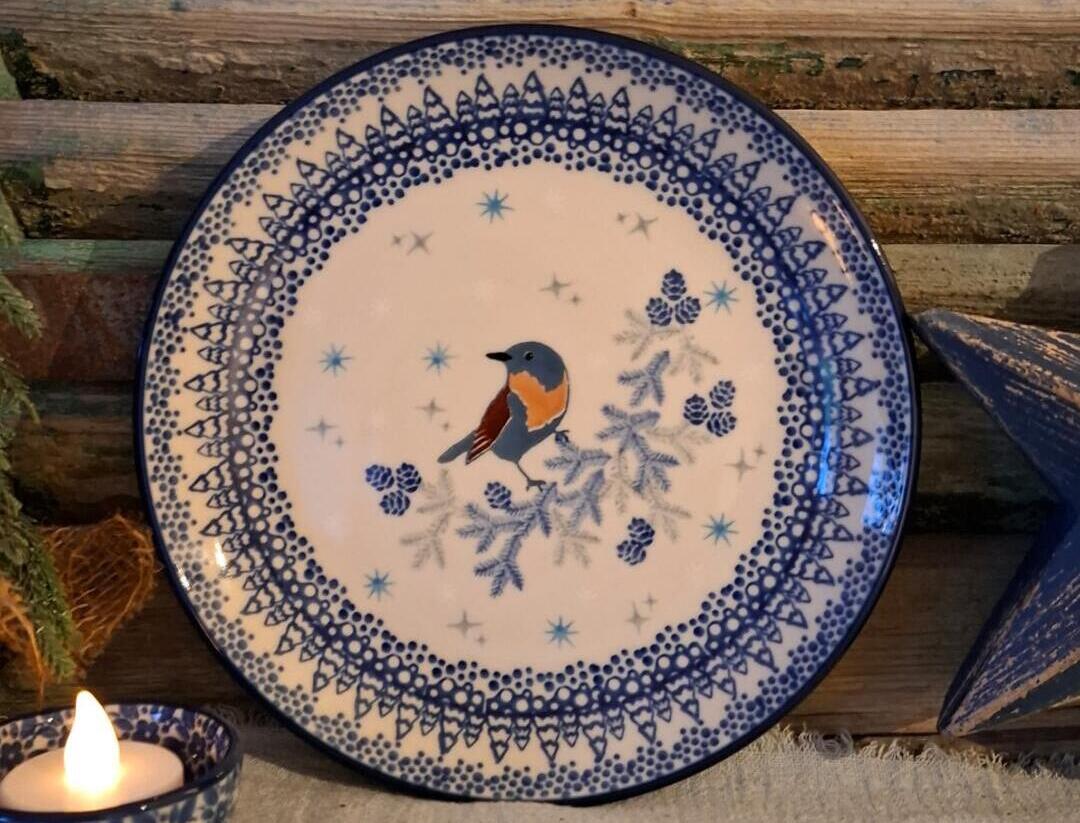 086 Bunzlau Bord 20cm BlueBird 3292x Karolina Sliwinska
