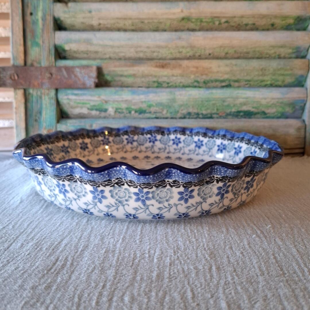 CA 636-1829x Bunzlau Grote Quiche-Pie dish Wide Edge 25.5cm BelleFleur by Maria Starzyk
