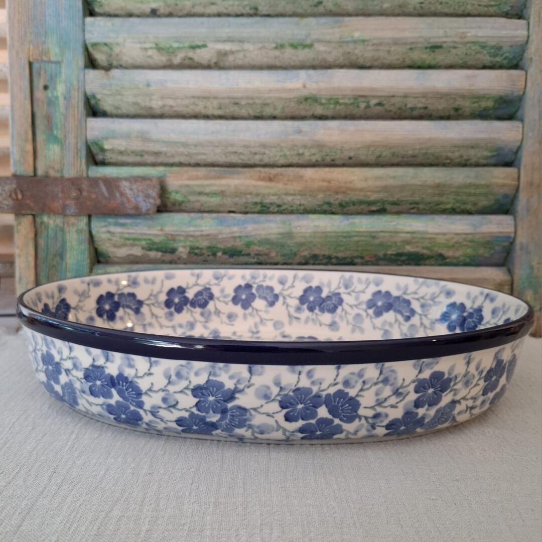 297* Bunzlau Schaal Ovaal 32cm FlowerPower 3428x