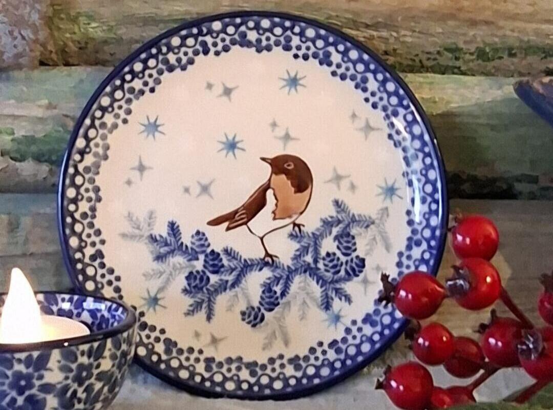 D21 Bunzlau Petit four 12.5cm Hawfinch 3290xby Karolina Sliwinska