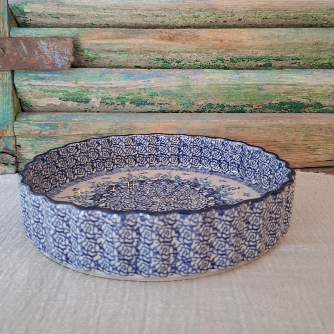 910* Bunzlau Pie Dish 1000ml RoseMallow 3277x Maria Starzyk