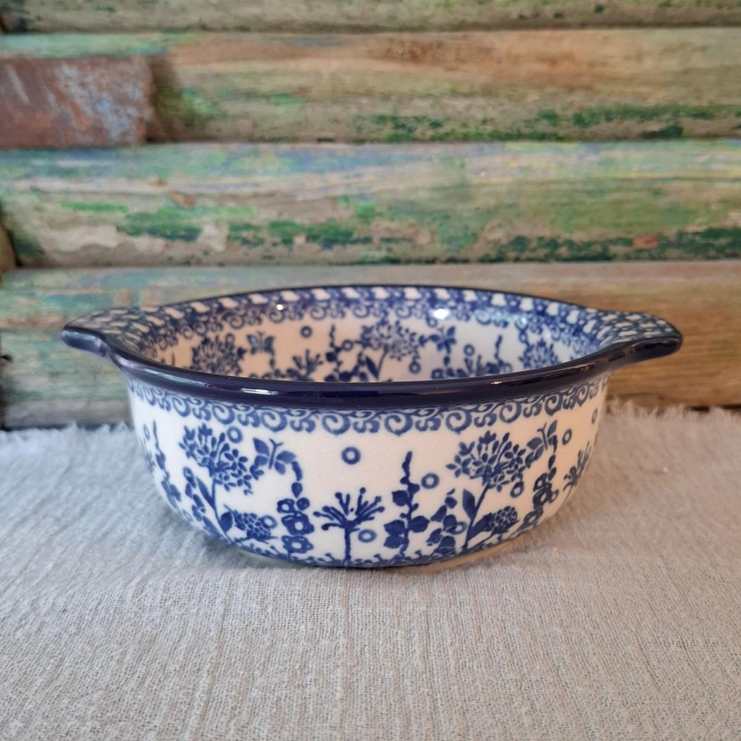 G99 Bunzlau Soepkom 14cm met dichte greepjes Decor 2895x