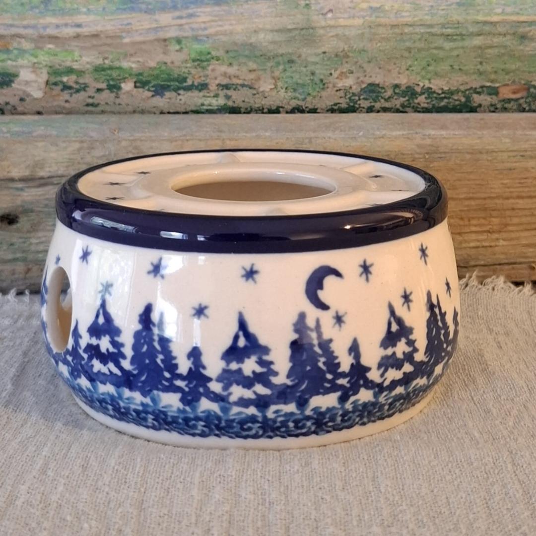 CA 644-2826x Bunzlau stove 11cm BlueChristmas by Teresa Liana