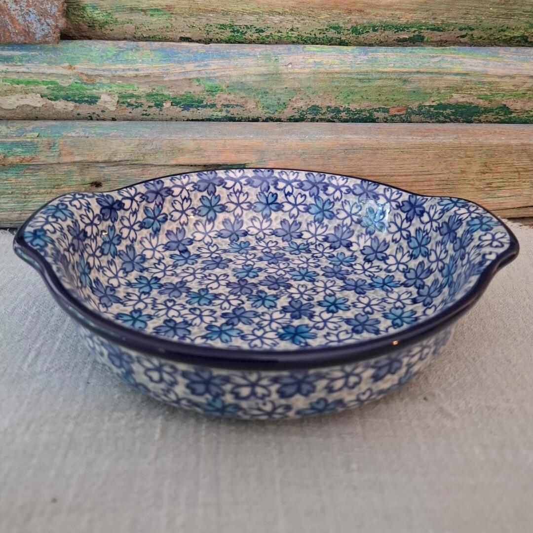 142* Bunzlau Ovenschaaltje 19cm met greepjes MidnightMeadow 3457x